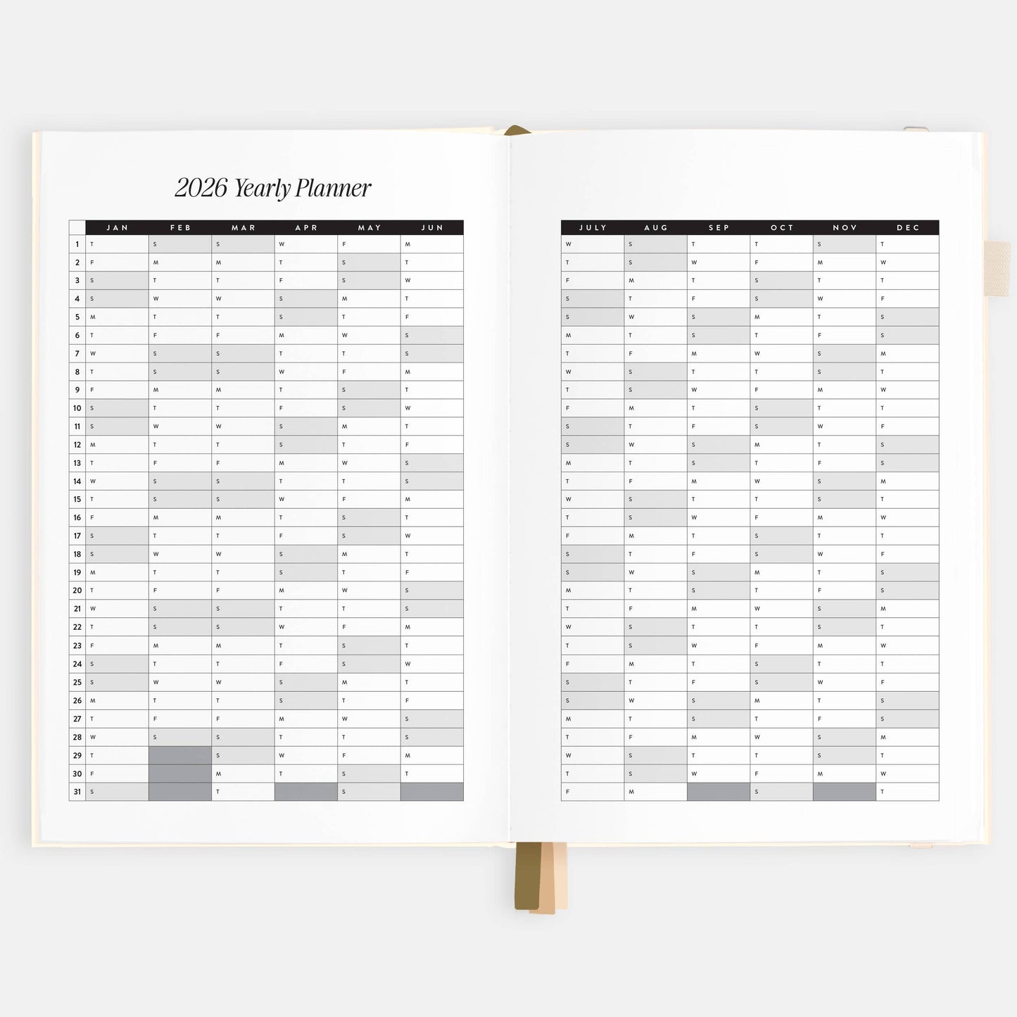 2026 Creme A5 Vertical Planner | Fox & Fallow