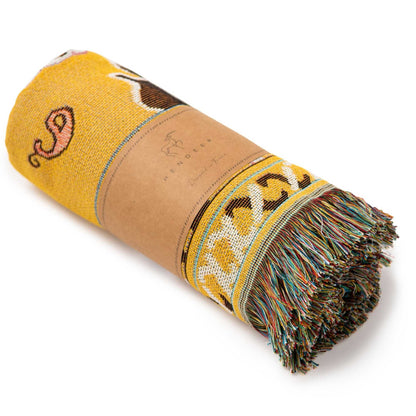 ‘Here Comes The Sun' Woven Picnic Rug/Throw: Regular 130x160cm | HENDEER