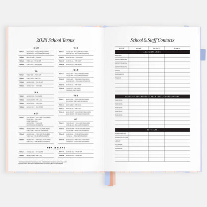 Fox & Fallow - 2026 Powder Stripe A5 Academic Vertical Planner