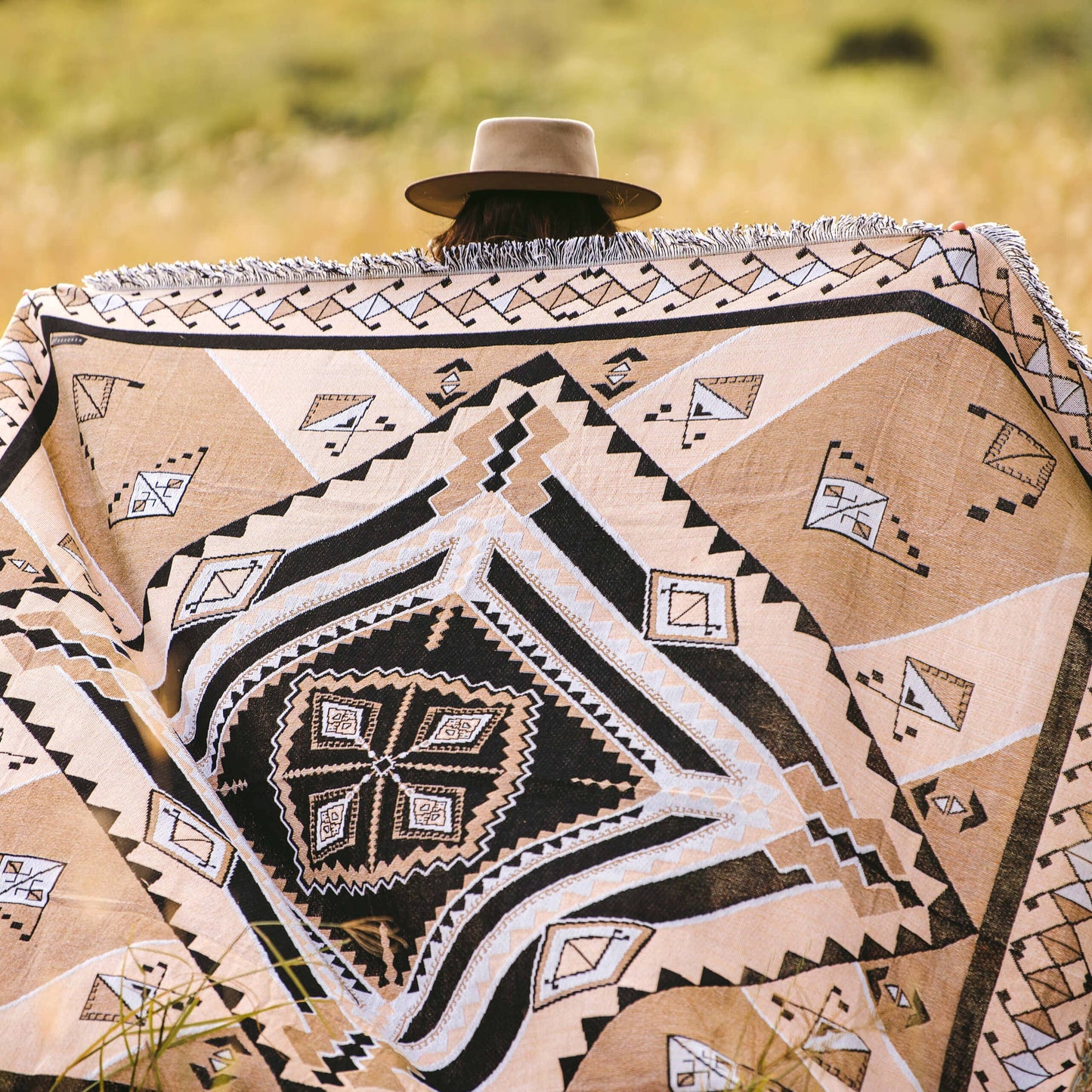 'Nowhere Man' Woven Picnic Rug/Throw: Large 170x200cm | HENDEER