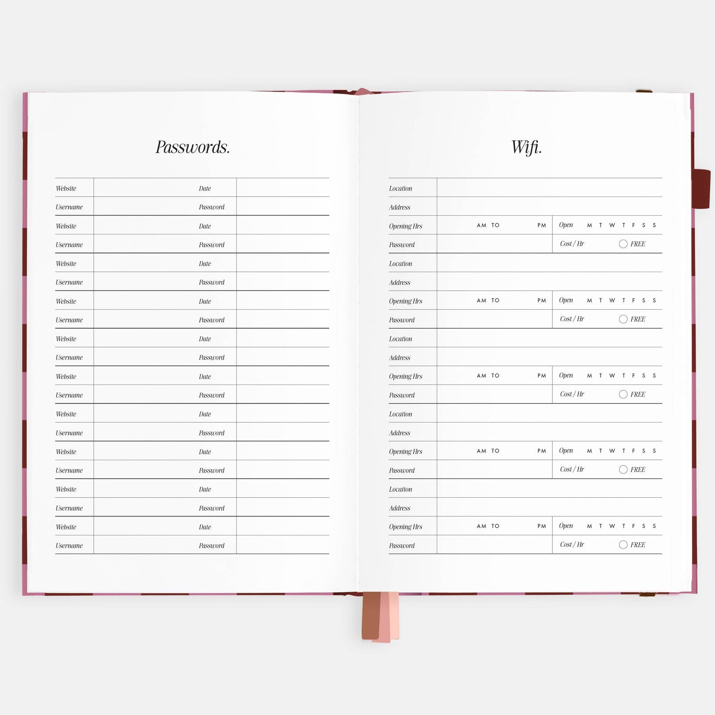 Fox & Fallow - 2026 Cherry Check A5 Horizontal Planner