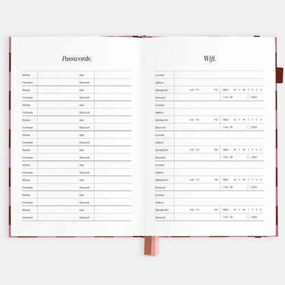 Fox & Fallow - 2026 Cherry Check A5 Horizontal Planner