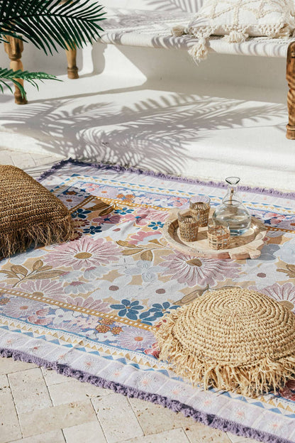 Sunni Scenes - Lavender - Picnic Beach Throw Rug - XL