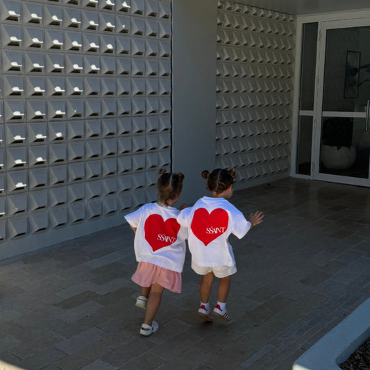 Kids' SŚAINT Heart T-Shirt - White Red Heart