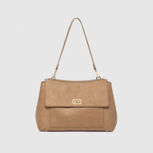 Arden Suedette Shoulder Bag - Honey