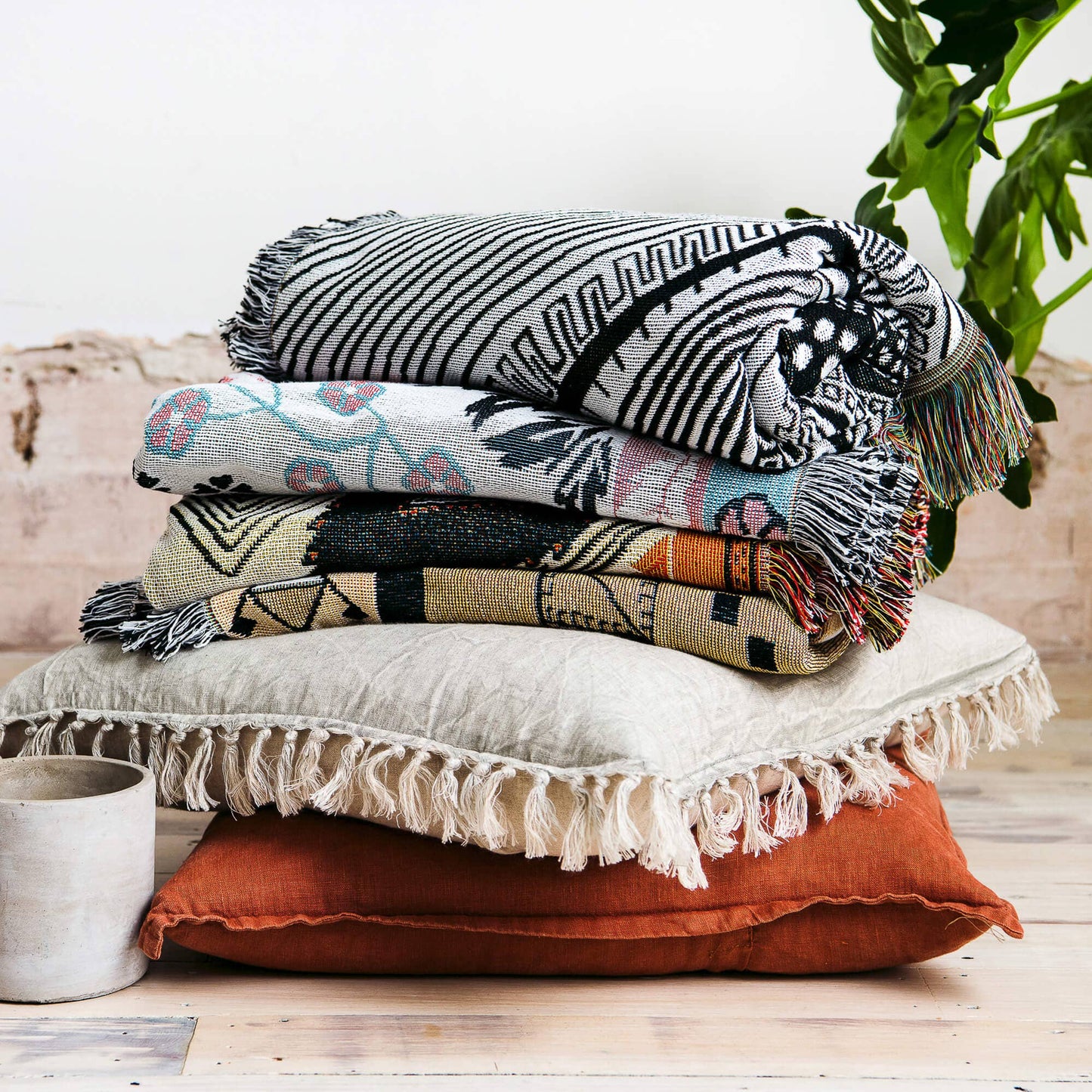 'Nowhere Man' Woven Picnic Rug/Throw: Large 170x200cm | HENDEER