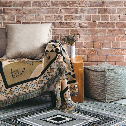 'Nowhere Man' Woven Picnic Rug/Throw: Large 170x200cm | HENDEER