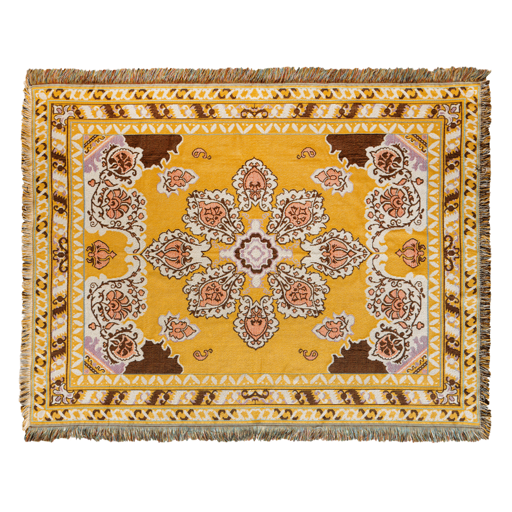 ‘Here Comes The Sun' Woven Picnic Rug/Throw: Regular 130x160cm | HENDEER