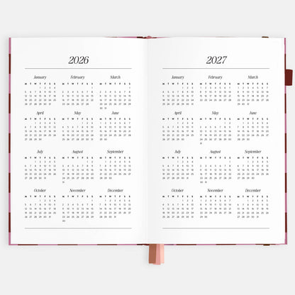 Fox & Fallow - 2026 Cherry Check A5 Horizontal Planner