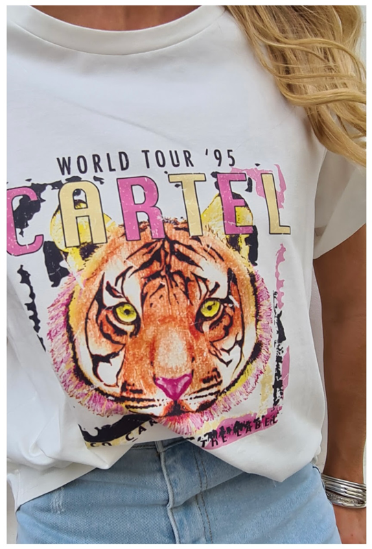 Coco Cartel World Tour Tiger Tee - White