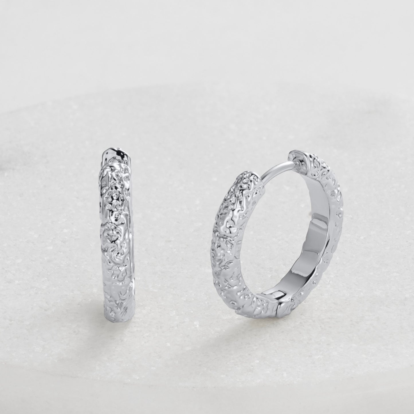 Belle Hoop Earrings - Silver | Zafino