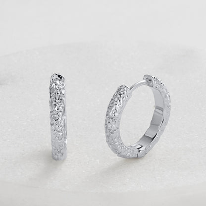 Belle Hoop Earrings - Silver | Zafino
