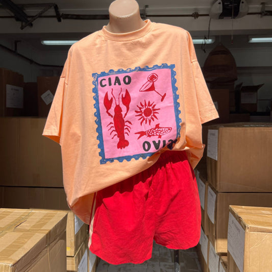 Ivy Tee Shirt & Shorts Set - Ciao Seafood Lunch | By Frankie