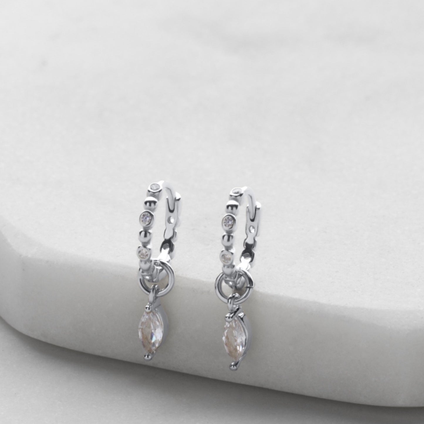 Bridie Huggie Earrings - Silver