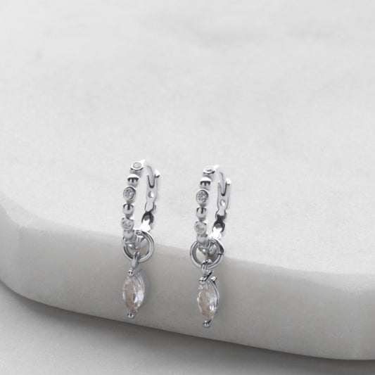 Bridie Huggie Earrings - Silver