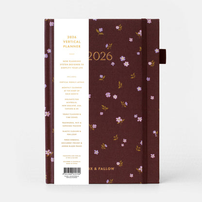 Fox & Fallow - 2026 Wisteria A5 Vertical Planner