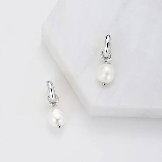 Charlie Mini Hoop Earrings - Silver | Zafino
