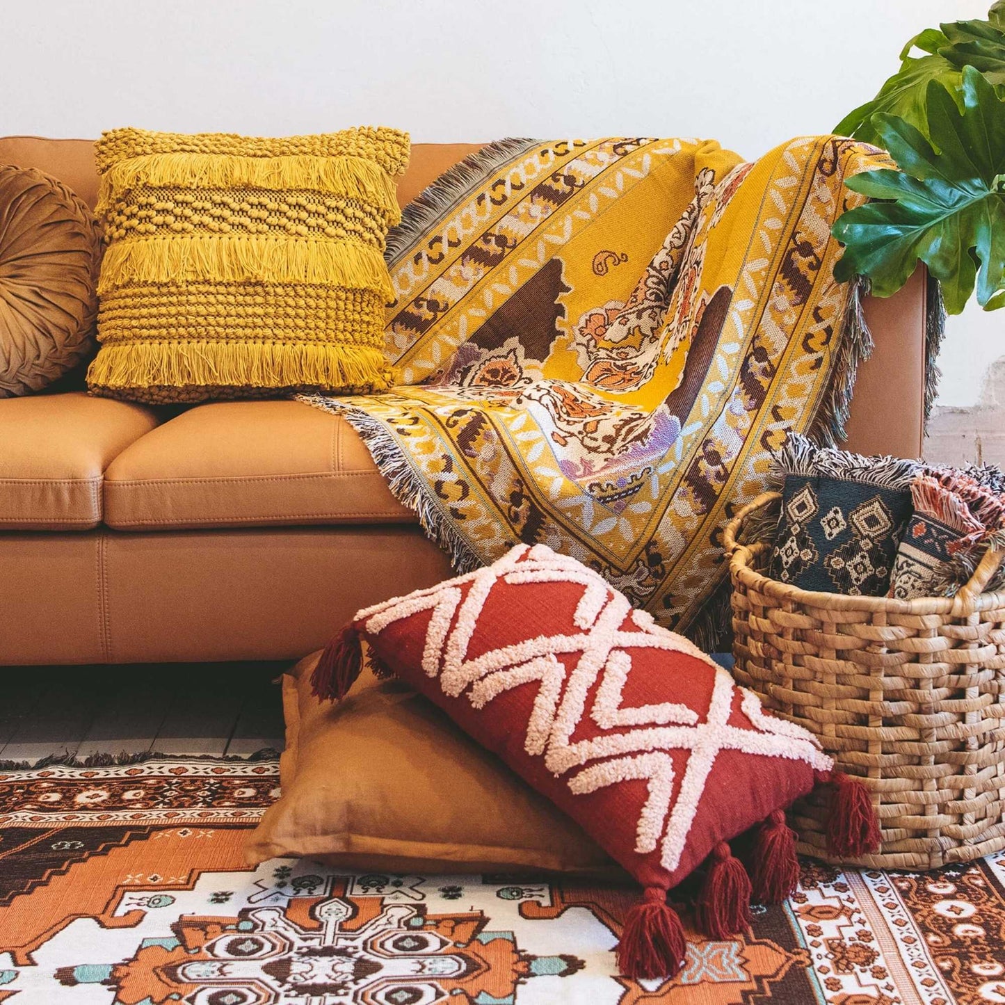 ‘Here Comes The Sun' Woven Picnic Rug/Throw: Regular 130x160cm | HENDEER