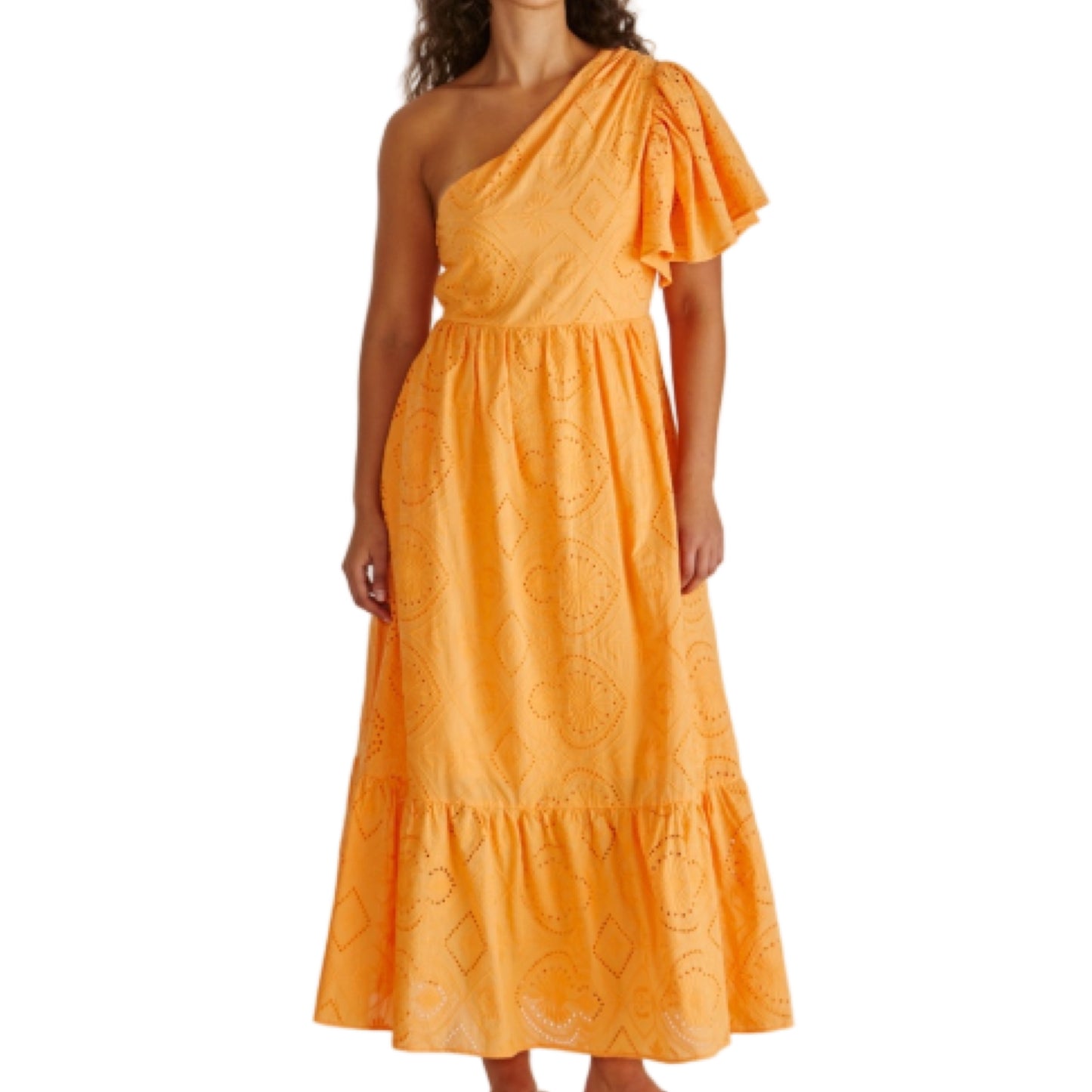 Riva One Shoulder Maxi Dress - Orange