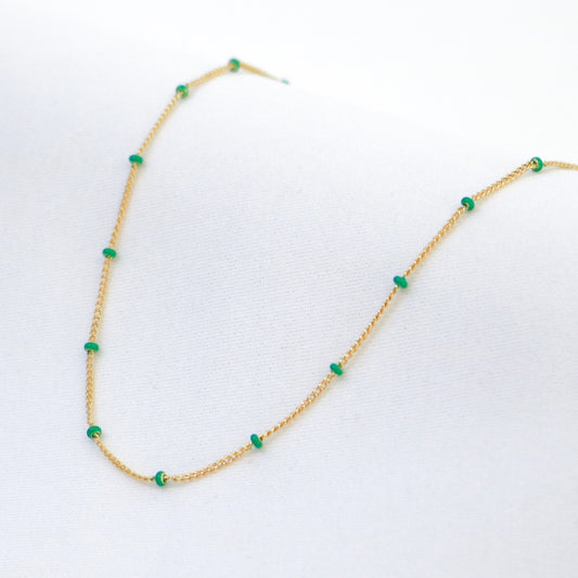 Layer Me Necklace in Gold with Deep Sea | Love Lunamei