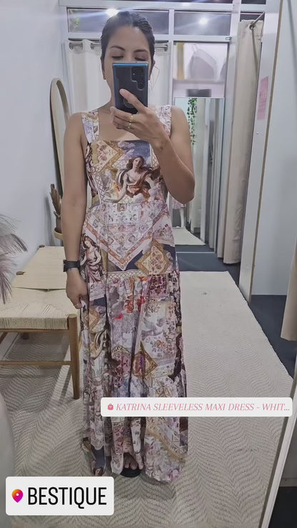 Katrina Sleeveless Maxi Dress - White Vintage