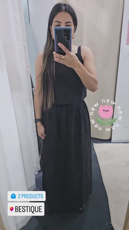 Ani Full Maxi Skirt - Black